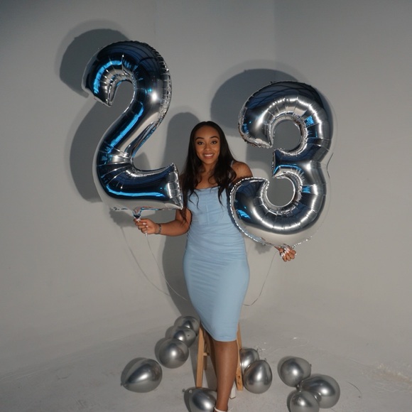 XinFSh Women's Party blue Bodycon Dress, Spaghetti Strap, Elegant Midi Dress - Picture 4 of 5